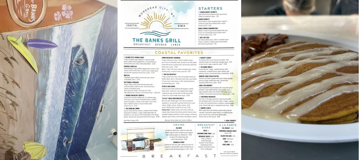 The Banks Grill Menu